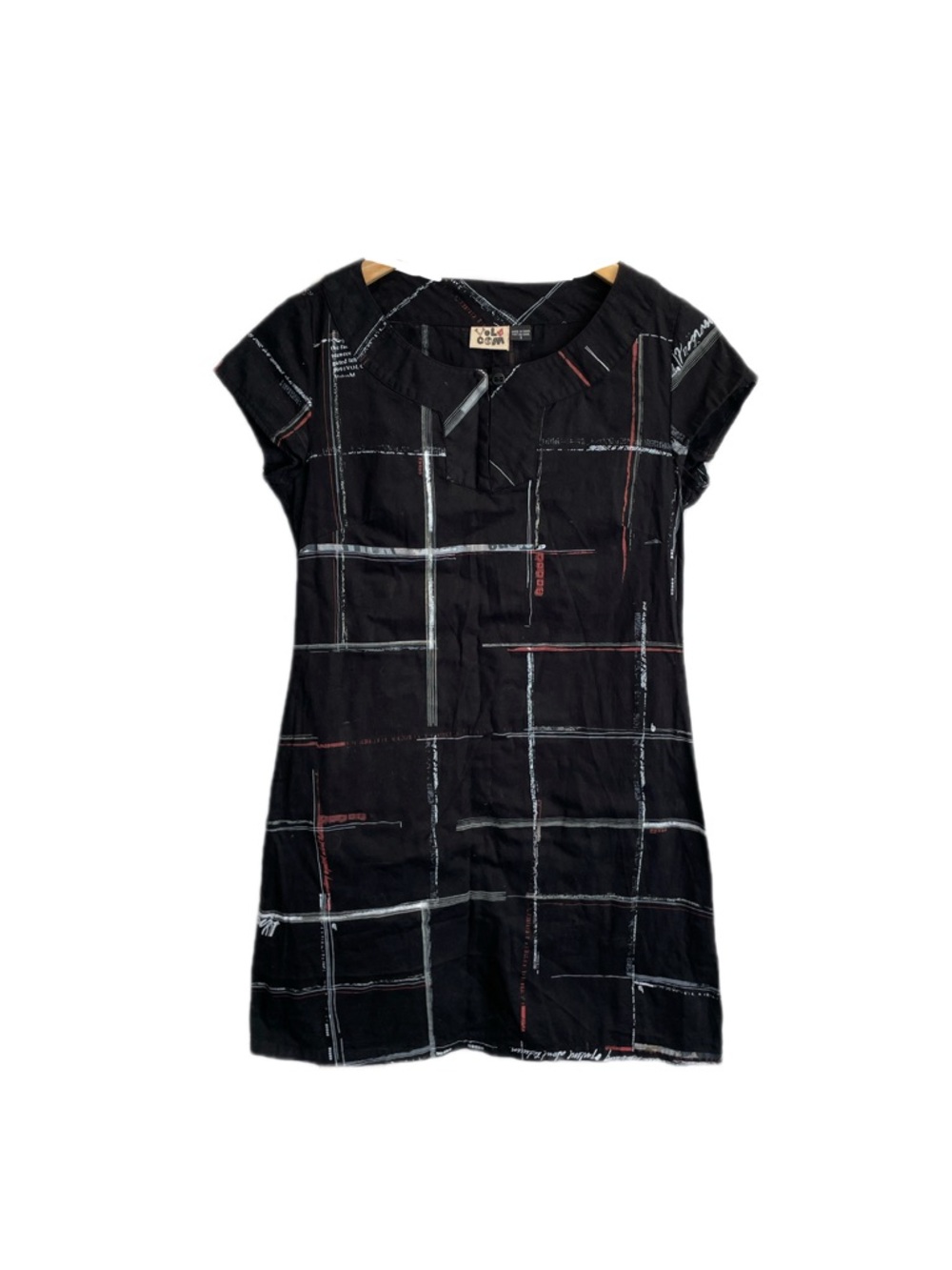 Volcom y2k black printed mini dress, size S
